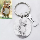 Pet Character Photo Necklace Keychain Titanium Steel Jewelry