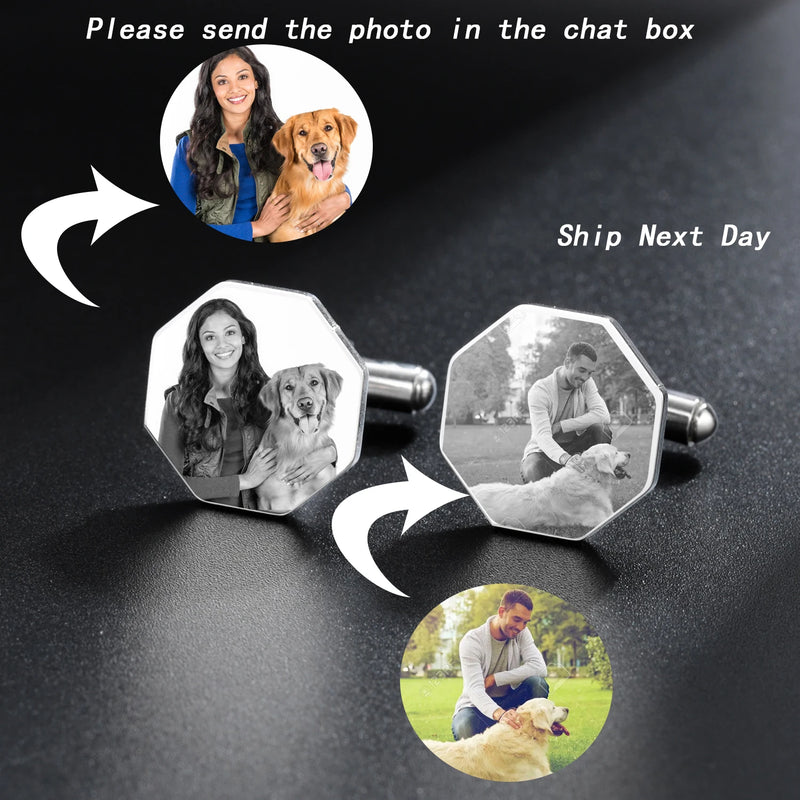 Pet Photo Cufflinks, Wedding Personalized Jewelry