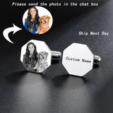 Pet Photo Cufflinks, Wedding Personalized Jewelry