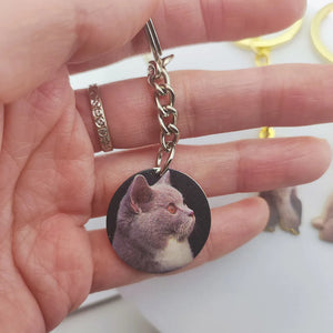 Pet Dog Cat Portrait Keychain Animals Charms Key Chain Dog Mom Key rings