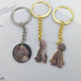 Pet Dog Cat Portrait Keychain Animals Charms Key Chain Dog Mom Key rings