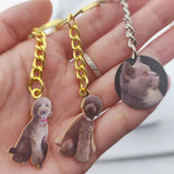 Pet Dog Cat Portrait Keychain Animals Charms Key Chain Dog Mom Key rings