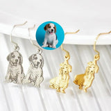 Custom Pet Photo Earrings - Personalized Pet Portrait Gift