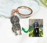 Engraved Pet Memorial Keychain with Dog Picture - Birthday Gift for Kid