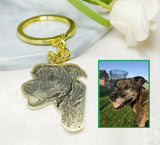 Engraved Pet Memorial Keychain with Dog Picture - Birthday Gift for Kid