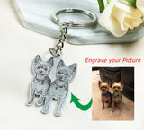 Engraved Pet Memorial Keychain with Dog Picture - Birthday Gift for Kid
