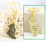 Engraved Pet Memorial Keychain with Dog Picture - Birthday Gift for Kid