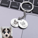 Pet Keychain Stainless Steel Dog Keychain Personalized Gift for Dad