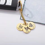 Pet Keychain Stainless Steel Dog Keychain Personalized Gift for Dad