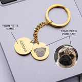 Pet Keychain Stainless Steel Dog Keychain Personalized Gift for Dad