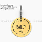 Custom Pet Name Keychain with Paw Prints for Dogs or Cats Memory