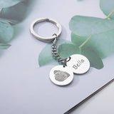 Personalized Pet Name Photo Keychain for Women