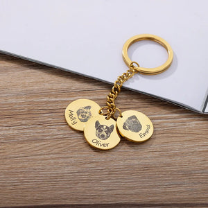 Personalized Pet Name Photo Keychain for Women