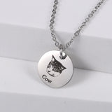 Pet Photo Disc Necklace Tiny Cat Dog Name Pendant Necklaces Animal Disc
