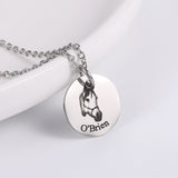 Pet Photo Disc Necklace Tiny Cat Dog Name Pendant Necklaces Animal Disc