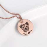 Pet Photo Disc Necklace Tiny Cat Dog Name Pendant Necklaces Animal Disc