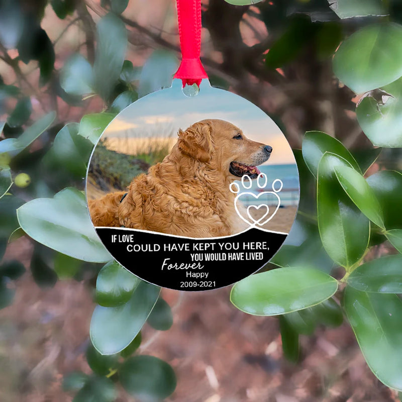 Personalized Pet Photo Dog Memory Christmas Ornaments