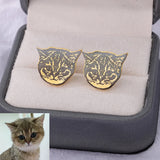 Pet Photo Earrings Stainless Steel Personalized Animal Picture Stud Earring