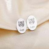 Custom Pet Earrings Stainless Steel Animal Picture Studs