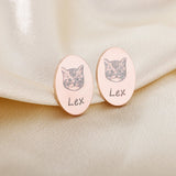Custom Pet Earrings Stainless Steel Animal Picture Studs