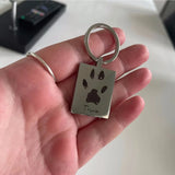 Custom Pet Footprint Keychain Personalized Stainless Steel Key Chain