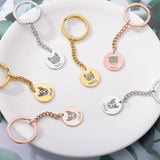 Pet Photo Name Keychain Stainless Steel Picture Keyring