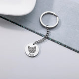 Pet Photo Name Keychain Stainless Steel Picture Keyring