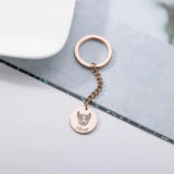 Pet Photo Name Keychain Stainless Steel Picture Keyring