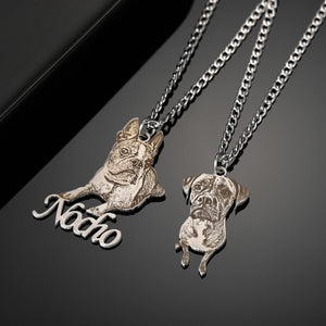 Personalized Pet Photo Necklace Engraved Pendant