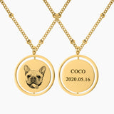 Personalized Pet Photo Necklace Engraved Name Pendant Memorial Gift