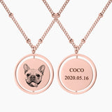 Personalized Pet Photo Necklace Engraved Name Pendant Memorial Gift