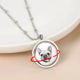 Personalized Pet Photo Necklace Engraved Name Pendant Memorial Gift