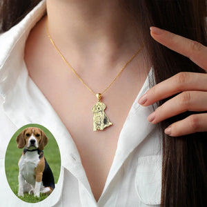 Custom Pet Photo Necklace Engraved Dog Picture Chain Stainless Steel Jewelry