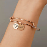 Personalized Pet Photo Women Bangle Name Pendant Bracelet