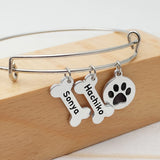 Personalized Pet Portrait Bracelet with Picture - Pet Name Bangle for Women