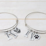 Personalized Pet Portrait Bracelet with Picture - Pet Name Bangle for Women