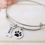 Personalized Pet Portrait Bracelet with Picture - Pet Name Bangle for Women