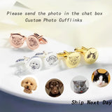 Pet Portrait Cufflinks Personalized Photos Cufflinks Stainless Steel Jewelry
