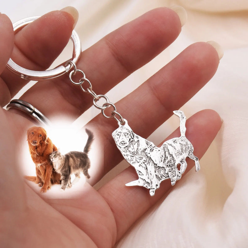 Custom Dog Keychain - Personalized Pet Portrait