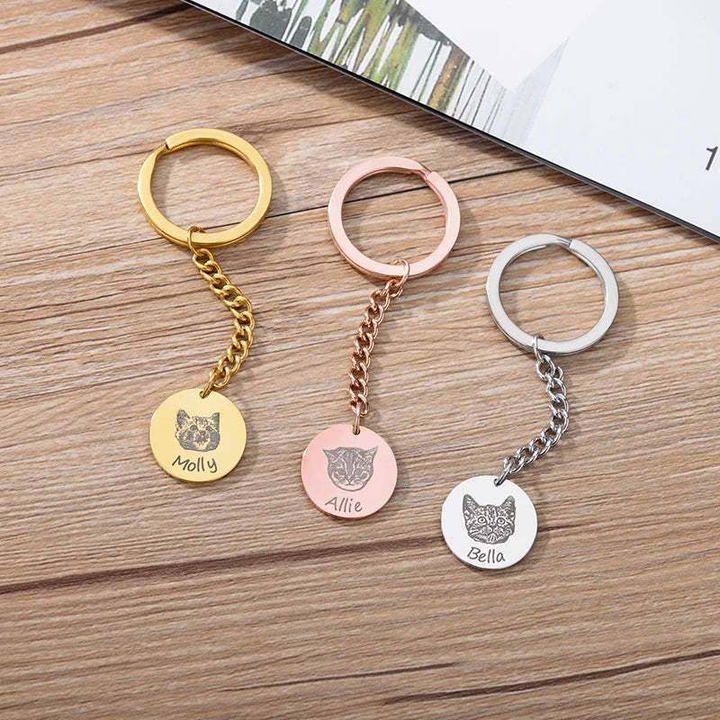 Custom Dog Portrait Keychain for Mom