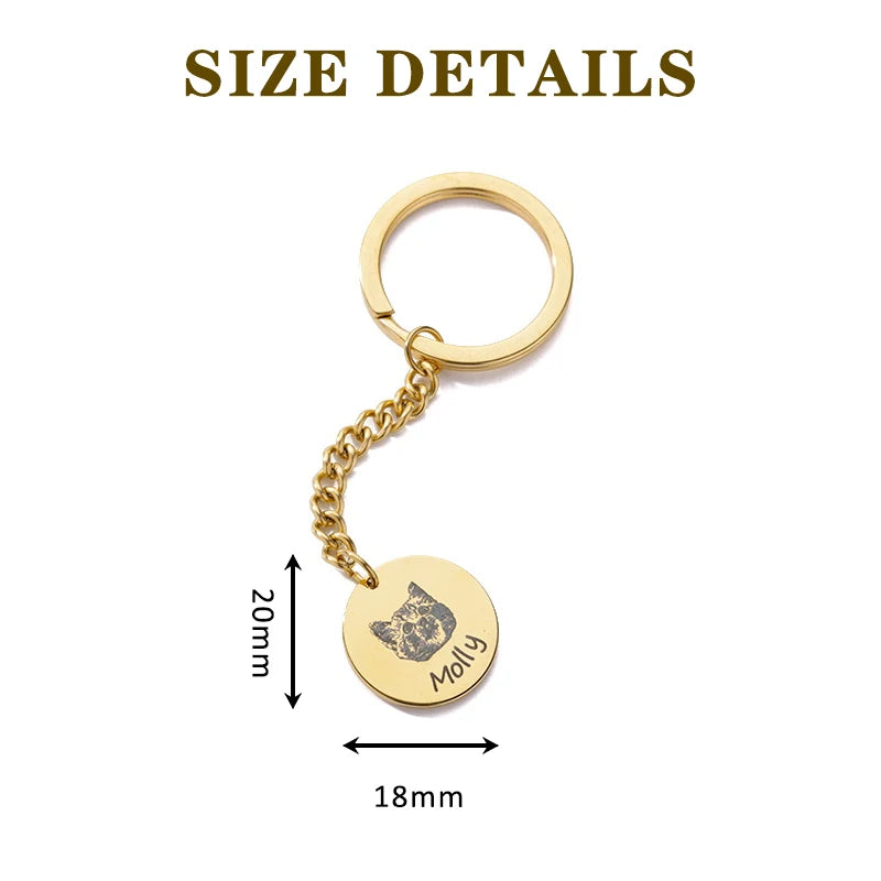 Custom Dog Portrait Keychain for Mom