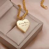 Pet Urn Necklace Heart Memorial Ashes Pendant Engraved Name Chocker