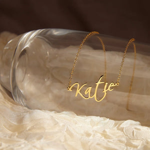Personalized Name Necklace Stainless Steel Signature Name Jewelry Birthday Gift