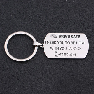 Engraved Drive Safe Keychain For Boyfriend