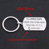 Engraved Drive Safe Keychain For Boyfriend