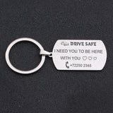 Engraved Drive Safe Keychain For Boyfriend