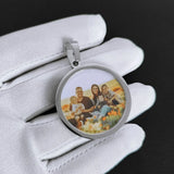 Custom 35mm Round Nameplate Necklace Stainless Steel Chain Jewelry