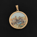 Custom 35mm Round Nameplate Necklace Stainless Steel Chain Jewelry