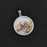 Custom 35mm Round Nameplate Necklace Stainless Steel Chain Jewelry