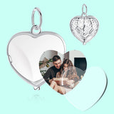 925 Silver Heart Name Charm Flip Feather Pendant